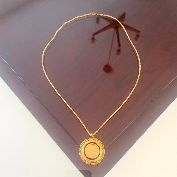 22K Gold 1904 King Edward Coin set on a 21K Gold Pendant & 21K Gold Necklace! - Picture 1 of 16